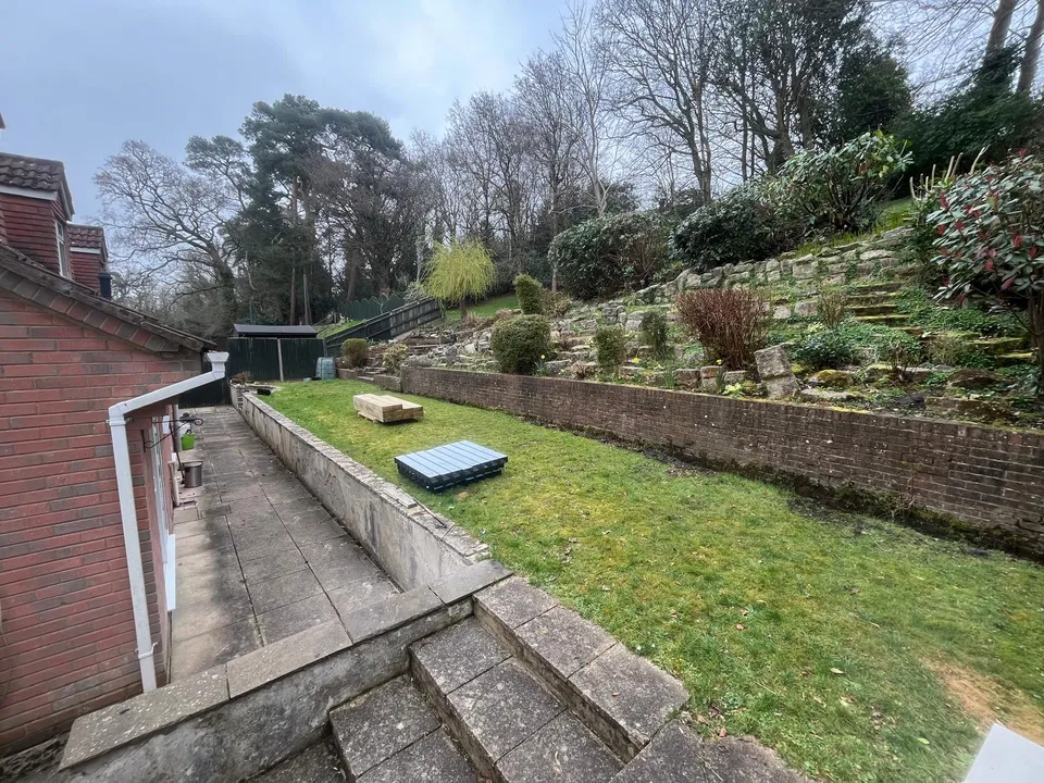 Old concrete path and steps before the new paving